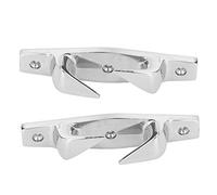 Drfeify 2pcs 6in Mooring Cleat Boat Fairlead in 316 Stainless Steel Polished Hollow Design 152mm with 5mm Holes for Mooring Anchoring on Boats Yachts Docks