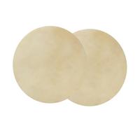Drfeify 2pcs Drum Head, Flat Round Piece Faux Buffalo Leather Drum Head Consistent Clear Sound Accessory for African Bongo (9.0 Inches (9.0 inches)