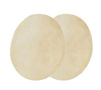 Drfeify 2pcs Drum Head, Flat Round Piece Faux Buffalo Leather Drum Head Consistent Clear Sound Accessory for African Bongo (9.0 Inches (8.5 inches)