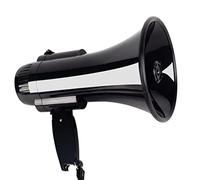 Drfeify 30 Watt Portable Megaphone Bullhorn, Powerful Loudspeaker with 240S Recording and Bottle Opener, for Outdoor Events and Public Speaking (black)