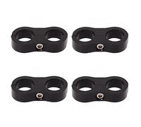 Drfeify 8AN Hose Separator Clamp, Aluminum Alloy Fuel Line Mounting Clamp, 4 Pcs for 1 2in Hose, Organizes Multiple Lines, Reusable Design, for Car Brake Water Gas Pipe