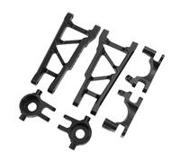 Drfeify Alloy RC Front Axle Suspension Arm Set Upgrade Parts for SLASH 4X4 1/10 Model Caster Blocks and Steering Blocks for Off Road Enthusiasts