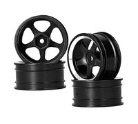 Drfeify Aluminum Alloy RC Wheel Rand Hubs, Long -lived Upgrade Parts for MN86 1/12 RC Crawler, 4 PCs (Black)