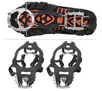 Drfeify Anti Slip Spikes Silicone Crampons 18 Teeth Ice Grips for Snow Mud Hiking Climbing, Stretch Fit Shoe Grip Spike for Boots Sneakers Men and Women M L (L)