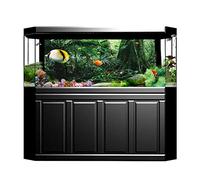 Drfeify Aquarium Background Sticker, PVC Self Adhesive Fish Poster with HD Rainforest Print for Aquariums and Terrariums (91 * 50cm)