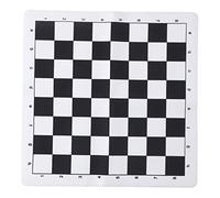 Drfeify Black White Checkered Chessboard, PU Portable Chess Board 13.78 X 13.78in for Family Fun and Travel