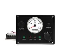 Drfeify Boat Instrument Panel, 316L Stainless Steel Marine Dash Tachometer Panel 0-4000RPM IP67 Antifog Glass for Yachts Fishing Boats RVs Engine Control (12V Circuit System 8A)