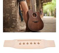 Drfeify Burlywood Maple Wood Guitar Bridge and PIN Set for Folk Guitar Repair or Production Easy Installation for Folk, Durable Craftsmanship, 1 Bridge 6 PIN Included