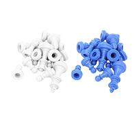 Drfeify Chess Pieces Set, Medieval Plastic Standard Chess Pieces 32PC King Height 49mm Blue and White Lightweight 83g for Competition Club Classroom Travel Players