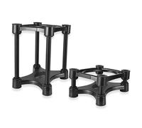 Drfeify Desktop Speaker Stands Pair Metal and Rubber Speaker Monitor Stands with Adjustable Height and Tilt Suction Cup Base Shock Isolation for 5 6 8 Inch Studio Desk Setup