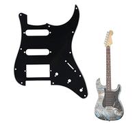 Drfeify Electric Guitar Pickguard, PVC and Celluloid Replacement Guard, Smooth Surface for ST SQ SSH Guitar Users (Black)