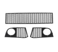 Drfeify Front Center Lower Grille ABS Front Bumper Grill 3PCS with Fog Lamp Bezel Grille OE 51117903894 51117906197 51117906198 for 5 Series F10 2011 2012 2013