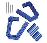 Drfeify Front Grab Handle Aluminum Alloy Front Grip Handle Bolt On Replacement with Finger Grooves Rust Resistant Design for JK 2007 to 2018 2 and 4 Door (Blue)
