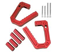 Drfeify Front Grab Handle Aluminum Alloy Front Grip Handle Bolt On Replacement with Finger Grooves Rust Resistant Design for JK 2007 to 2018 2 and 4 Door (Red)