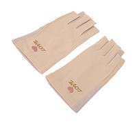 Drfeify Gloves for Gel Manicures, Fiber Cotton, Fingerless Design with Moisturizing Protection, Ideal for Nail Art and Gel Application (Light Yellow)