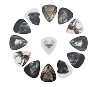 Drfeify Guitar Picks, 13 Pcs Medium Celluloid Guitar Plectrums with Cool Unique Modern Design, for Electric Classical Bass Acoustic and Ukulele (Animals)