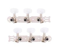 Drfeify Guitar Tuning Pegs, Guitar String Tuning Keys String Peg Tuner White Pearl Square Round Edge Machine Head Parts Machine Heads Playing Accessories