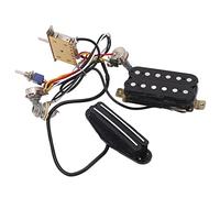 Drfeify Guitar Wiring Harness, Prewired Double Rail Double Coil Pickup Wiring Kit with 1T1V Potentiometer 3 Way Switch, for Electric Guitar Instrument Accessories