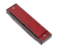 Drfeify Harmonica, C Key 10 Holes Metal Diatonic Mouth Organ for Blues Jazz Country Rock Musicians (Red)