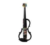 Drfeify Headless Electric Violin Carbon Fiber Body Silent Electric Fiddle with ABS Edge DV 10B Pickup for Practice and Performance Players with Headphones Amp and MP3 Input (Multi Colored)