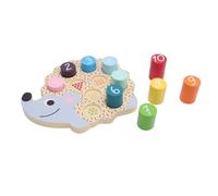 Drfeify Hedgehog Wooden Numbers Puzzle Board, Birch Wood Educational Toy, Improve Shape Cognition and Hand Eye Coordination for Kids