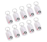 Drfeify Keychain Compass Thermometer Portable Multifunction Magnifying Glass Compass Thermometer for Weather Safety Measurements Convenient Portability Ideal for Outdoor Exploration ABS White 10PCS