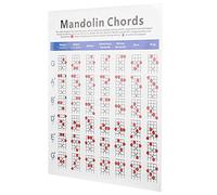 Drfeify Mandolin Chord Chart Poster Mandolin Fretboard Notes Chart Chords Reference Guide with Clear Instructions Red Indicators on Premium Coated Paper 57x41cm for Beginners