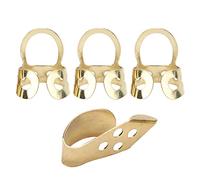 Drfeify Metal Finger Picks Adjustable Hollow 3PCs Index and 1PC -Darn for Banjo Guitars Ukulele (Gold)