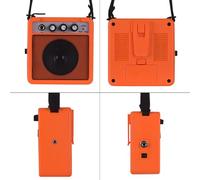 Drfeify Mini 5W Portable Guitar Amplifier with Overdrive for Acoustics/E Guitarists, Light and Compact Design, Supports Volume Setting - Black (Orange)