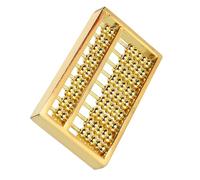 Drfeify Mini Brass Abacus, Handmade Vintage Math Tool with Clear Texture for Kids and Adults, Home Decor Collection