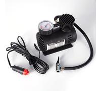 Drfeify Mini Car Air Compressor, 12V ABS Auto Electric Tire Air Inflator Pump, 300 PSI Portable Pump with 2m Cord, 3 Needles, for Car Bicycle Motorcycle Emergency Use (Black)