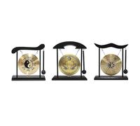 Drfeify Mini Gong Table Wind Chime Percussion Instrument with Maillet for Bell Meditation - Twelve Chinese Zodiac (Double Dragon)