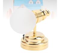 Drfeify Miniature Lamp, 1:12 Mini LED Light with Frosted Round Ball Lampshade Compact Decor for Dollhouse Action Figure