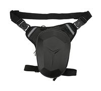 Drfeify Motorcycle Drop Leg Bag, 1680D Oxford Drop Leg Pack with Reflective Strip, Water Resistant Breathable Back Padding, Adjustable Waist Belt for Riding Hiking Travel Fishing (Unique Pattern)