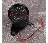 Drfeify Motorcycle Tachometer, Aluminum Backlight Speedometer Gauge Replacement, Clear Speed Display, Easy Installation, Rust Resistant Housing, for Universal Motorcycle Riders (black shell black