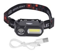 Drfeify Outdoor Head Lamp USB Rechargeable Head Mounted Flashlight ABS 6 Lighting Modes 180lm COB 100lm XPE Adjustable Headband for Camping Fishing Cycling Hiking