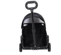 Drfeify Outdoor Pet Stroller, 3 Step Fold Design, Canopy, Versatile Use, 4 Wheels, for Cats Dogs Groceries Shopping Gear (Black)
