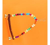 Drfeify Parakeet Toys, Colorful Beads Bird Swing Perch, Ideal for Small Parrots and Birds, Easy Installation and Fun Play Area