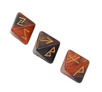 Drfeify Polyhedral Dice Set, 3Pcs Rune Dice Set 8 Sided Star Sky Mysterious Brightly Colored Learning Prediction for Adults (Black Gold (Black Gold)