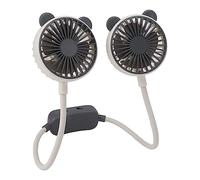 Drfeify Portable Neck Fan, Dual Head 360 Rotating Design with Bendable Hose and 2 Speed Settings for Travel and Outdoor Use (White)