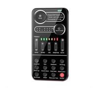 Drfeify Professional Handheld Live Sound Card Set with 9 Sound Effects Mini Effects Machine for Computer Games, Portable Voice Changer