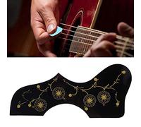 Drfeify PVC Folk Guitar Pickguard Right Hand Adhesive Accessory for Scratch Protection for Beginners White Pattern (Black pattern)