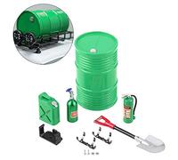 Drfeify RC Crawler Accessory Mini Decor Tool Set Oil Tank Fuel Tank Fire Extinguisher for Model-Car Enthusiast (Style A)