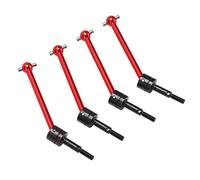 Drfeify RC CVD Drive Shaft, 4pcs RC Metal Universal CVD Drive Shaft Set for TT02B 1/10 Car Upgrade Parts (Red)