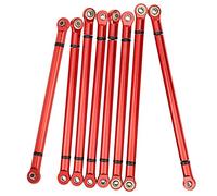 Drfeify RC Link Rods, Aluminium Alloy Upgrade for SCX10 1/10 Scale Crawler, Easy Installation, Enhanced Performance, 313mm Wheelbase Accessory (Red)