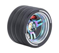 Drfeify RC Transmitter Hand Wheel, Aluminum Alloy Steering Wheel with Simulated Disc Brake, for SANWA MT4 MT5 M17 FUTABA 4PX 7PX 10PX NB4 Series Remote Controllers (Colorful)