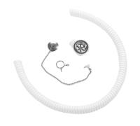 Drfeify RV Sink Drain Right Angle ABS and Stainless Steel RV Sink Drain Connector with Plug Chain and Hose Clamp 33.27in Hose Resistant for Yacht
