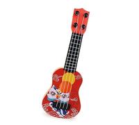 Drfeify Ukulele, 4 String Mini Ukulele Toy, Cartoon Lion Design, Clear Sound Quality for Kids, Beginners, Educational Musical Instrument (Red)