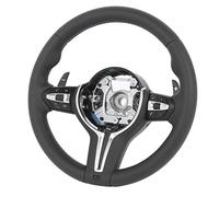 Drfeify Upgrade Steering Wheel, Full Nappa Leather Steering Wheel Assembly with Paddle Shifters, Multifunction Buttons and Wiring Harness, Fits for F20 F22 F30 F32 F15 F16 2012 to 2019