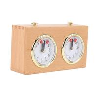 Drfeify Wooden Analog Chess Clock Mechanical Chess Timer Retro Clockwork Drive No Battery Needed for Chinese Weiqi with Pine Wood Construction
